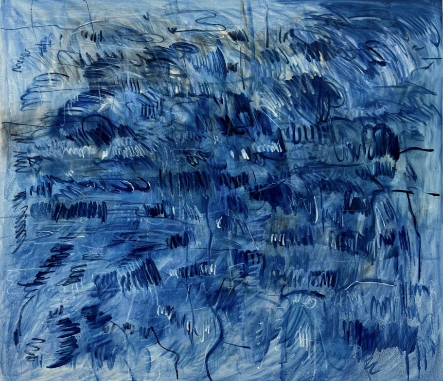 Some things look better just passing through, 130x150cm, oil and pastel on canvas, 2024
