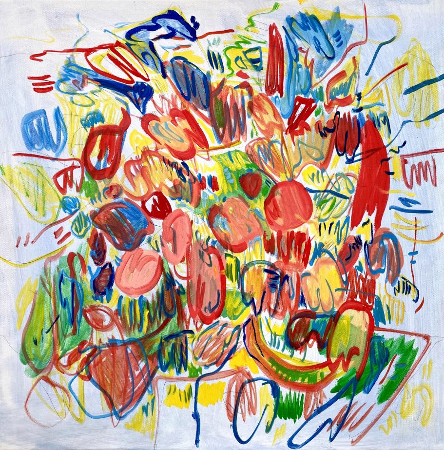 Abstract oil painting titled Paphos by contemporary artist Kalina Horon, exhibited in Vienna