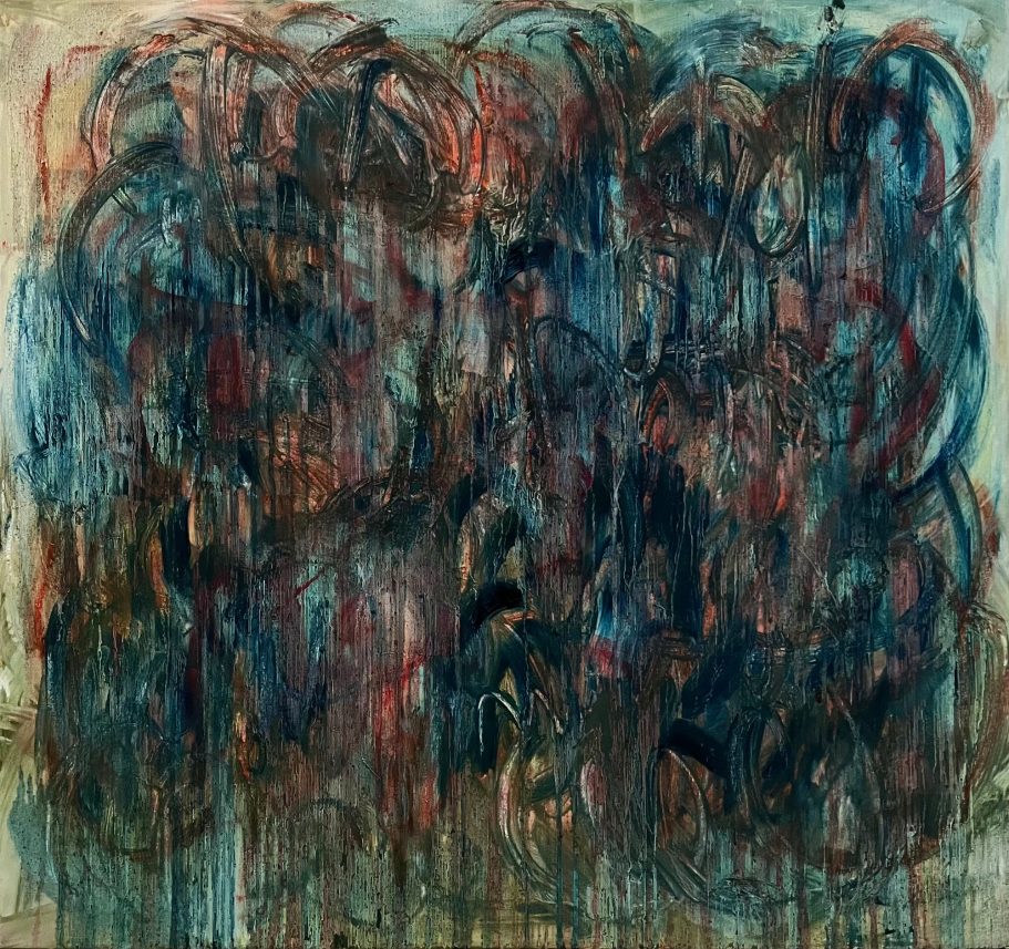 abstract oil painting titled Mystery Century by contemporary artist Kalina Horon, exhibited in Vienna