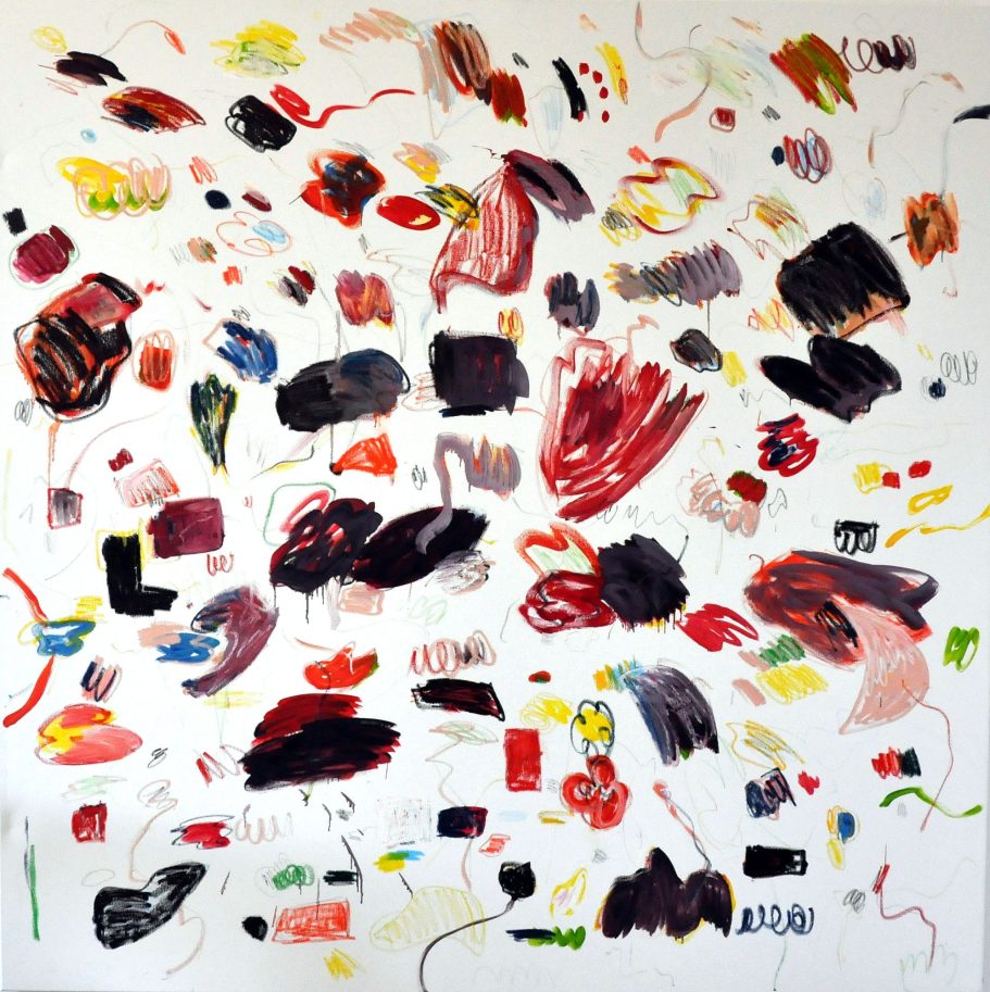 Abstract oil painting titled Nights on Broadway by contemporary artist Kalina Horon, exhibited in Vienna