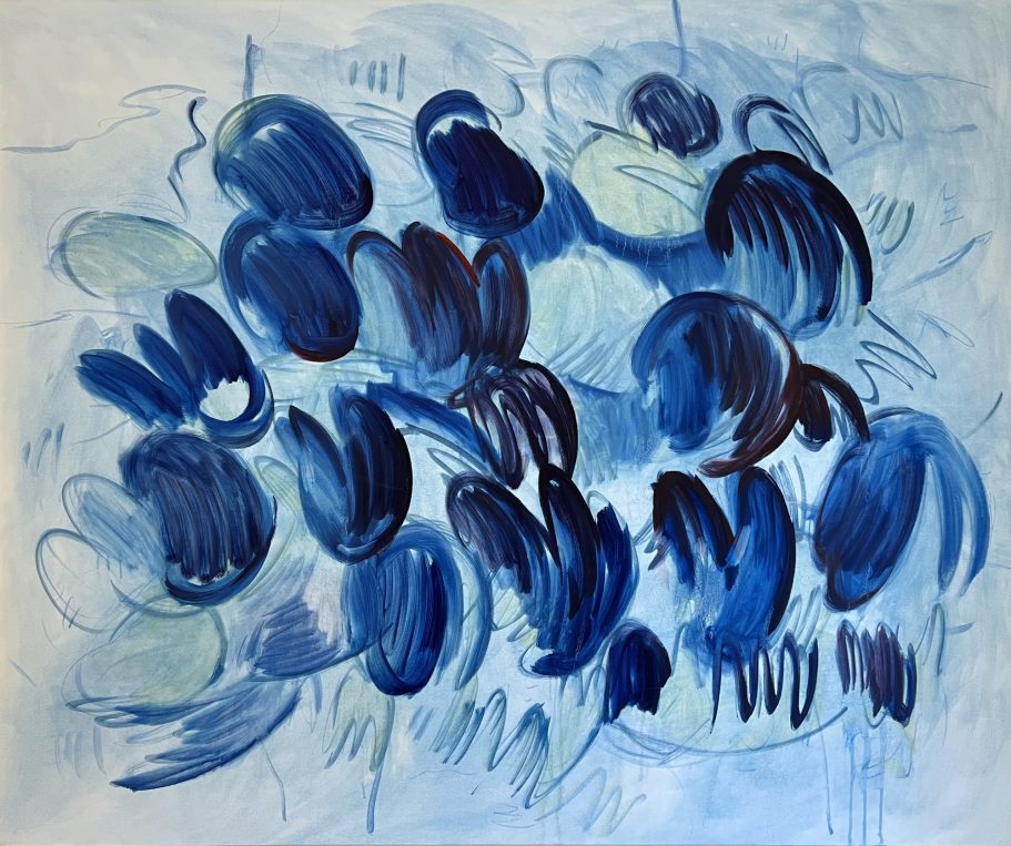 Abstract oil painting titled Too Late To Turn Back Now by contemporary artist Kalina Horon, exhibited in Vienna and in Milan