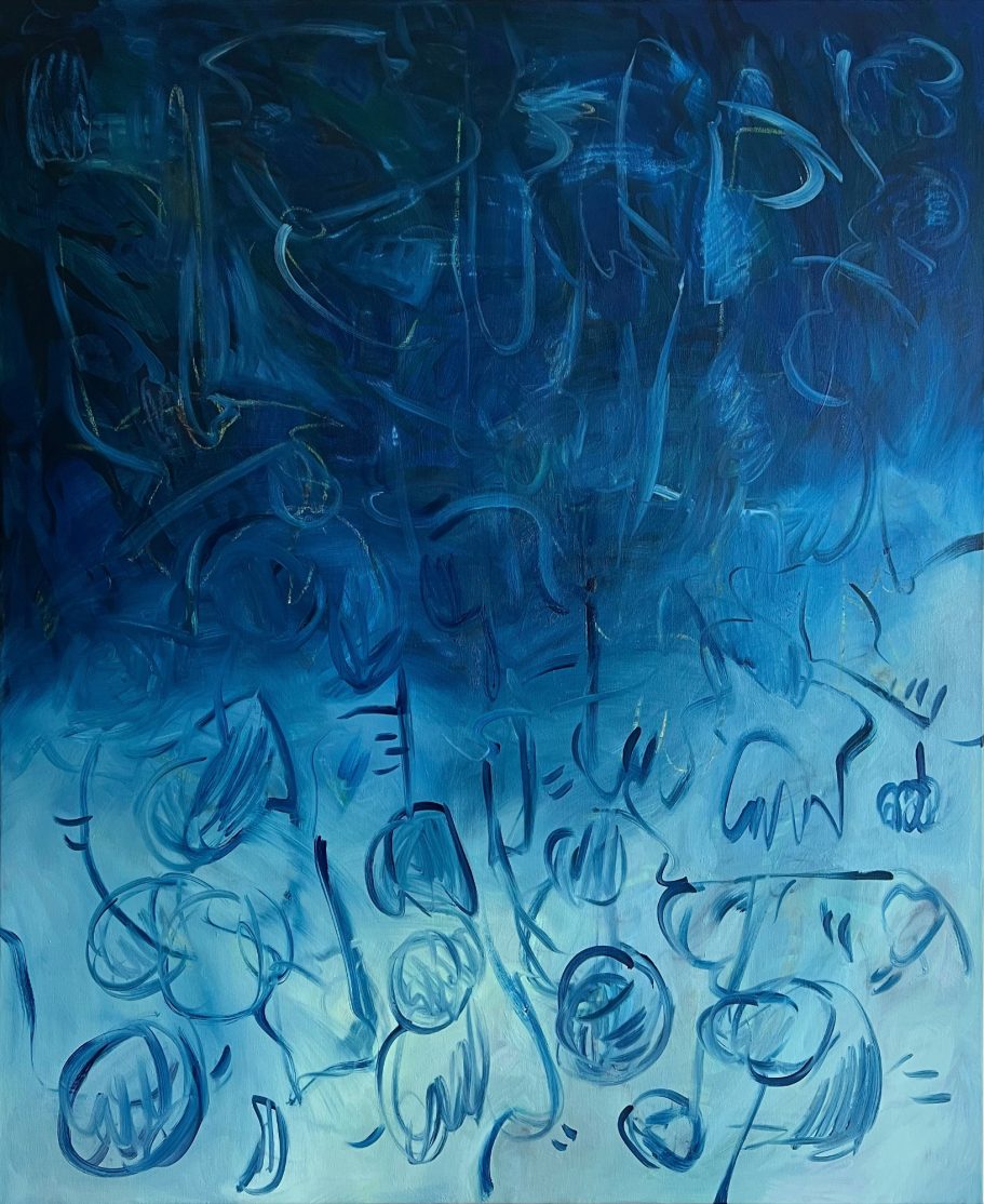 Abstract oil painting titled Solaris by contemporary artist Kalina Horon, exhibited in Vienna