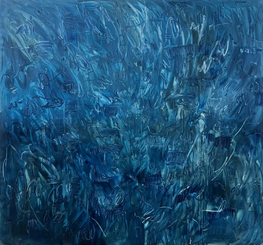Abstract oil painting titled Ilusiones Paralelas by contemporary artist Kalina Horon, exhibited in Vienna and in Milan
