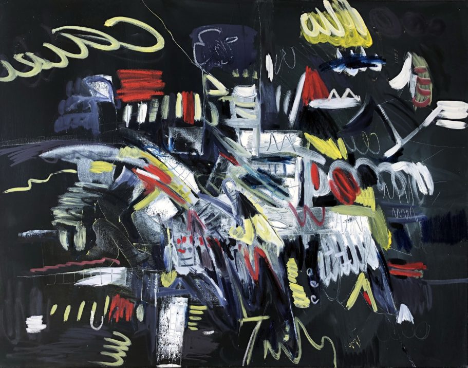 Abstract oil painting titled Ain´t No Love in the heart of the City by contemporary artist Kalina Horon, exhibited in Vienna